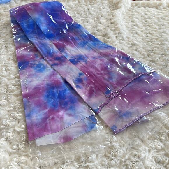 BICICI Spaghetti Straps Asymmetric Hem AquaTurquoise Silk Gown Size M NWT - Picture 12 of 14